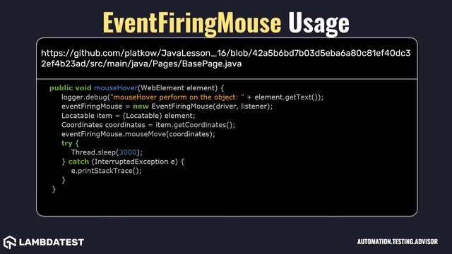 org openqa selenium support events internal EventFiringMouse with examples смотреть онлайн