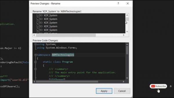 how to rename an existing visual studio project and solution 2022