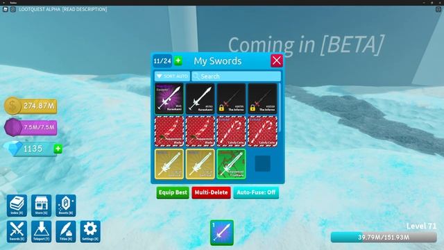 I've got the Secret Magnificent Kuraokami Sword from Permafrost - LootQuest [Alpha] [Roblox] #Short смотреть онлайн