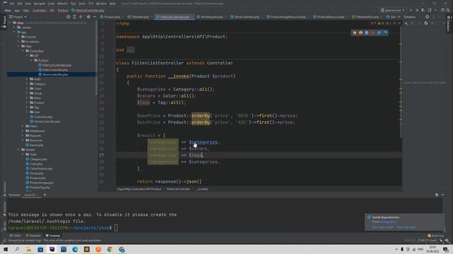 Laravel 9 и Vue 3 SPA интернет магазин 19. Фильтр продуктов, заготовка бека и фронт енда смотреть онлайн