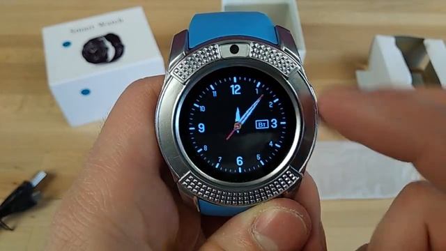 Синие смарт-часы Smart Watch V8 смотреть онлайн