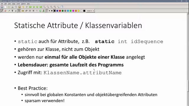 ? JAVA | Lokale Variablen, (statische) Attribute 04 - statische Attribute bzw. Klassenvariablen смотреть онлайн