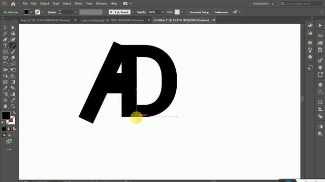 Profational A+D logo desigan tutorial by adobe illustrator. смотреть онлайн