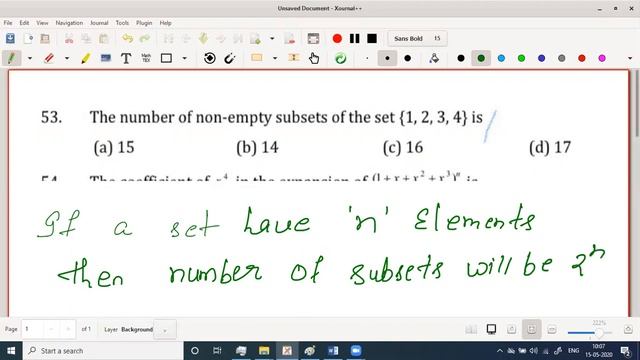 3 The number of non-empty subsets of the set {1, 2, 3, 4} is (a) 15 (b) 14(c) 16 (d) 17 смотреть онлайн