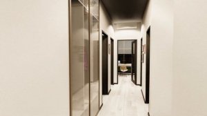 Одноэтажный коттедж с хорошей компактной планировкой в стиле Хайтэк с плоской кровлей и террасой