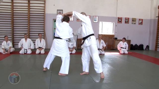 Бросок боковым входом в противника от захвата за обе руки сзади. Пример объяснения базовой техники. смотреть онлайн