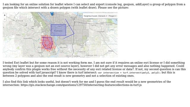 GIS: Spatial Queries in Leaflet, select polygons from (A1,A2...An) which intersect with polygon (B) смотреть онлайн
