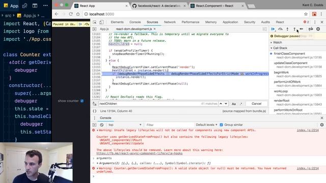 Stepping through React's code for lifecycles and setState смотреть онлайн