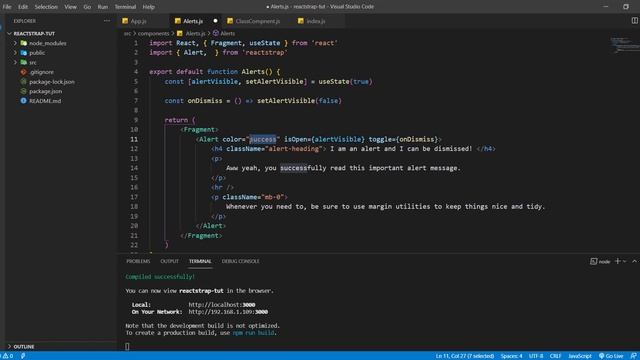 كيفية اسنخدام Alerts Component Reactstrap - دبلومة تطوير تطبيقات الويب باستخدام react.js смотреть онлайн