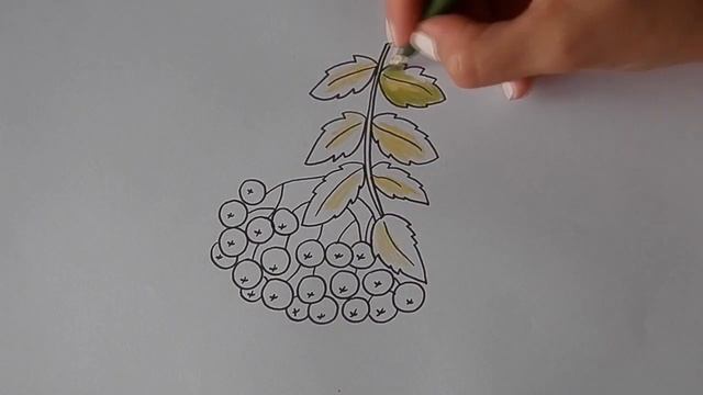 Как ПРОСТО нарисовать РЯБИНУ/497/How EASY to draw a ROWAN смотреть онлайн