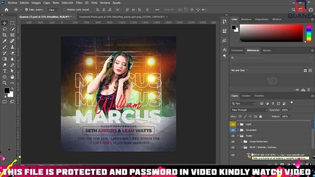 Club Dj Party Flyer Social Media Post And Banner Template - Photoshop Tutorial смотреть онлайн