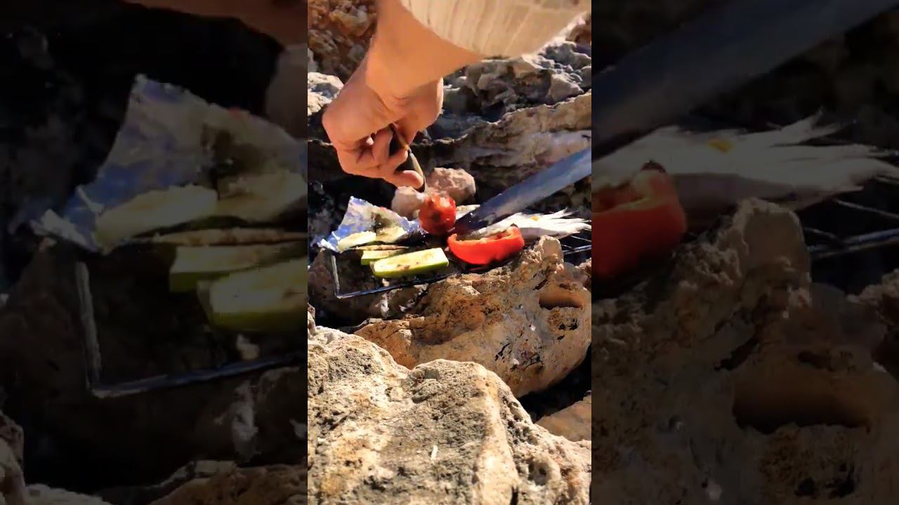 Кефаль с овощами на углях у моря - и посуду мыть не нужно #blacksea #shots #kayakfishing смотреть онлайн