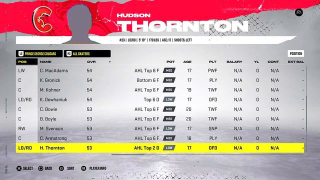 NHL 22 Prince George Cougars Overall Player Ratings смотреть онлайн