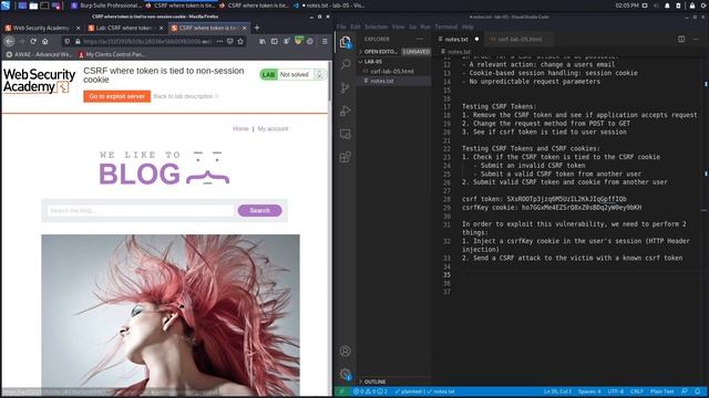 CSRF - Lab #5 CSRF where token is tied to non-session cookie | Long Version смотреть онлайн