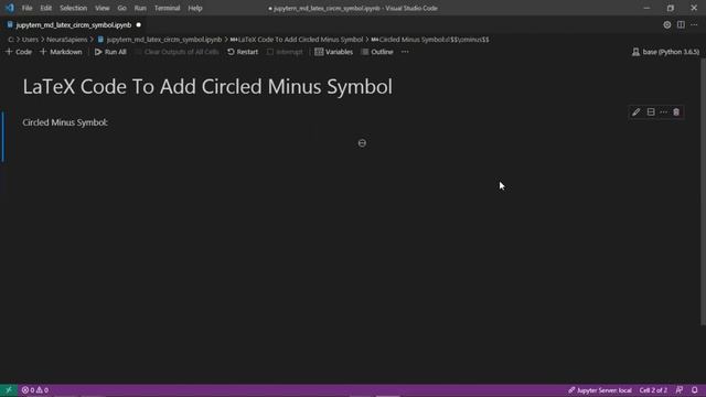 Jupyter Notebook | Markdown | LaTeX | How to Add A Circled Minus Symbol смотреть онлайн