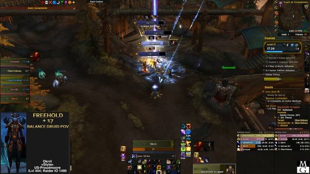 Freehold +17 - Boomkin PoV - Fortified, Bolstering, Skittish, Reaping - Mythic Plus Dungeon смотреть онлайн
