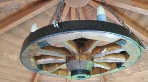 люстра светильник своими руками из дерева ручная работа декор ,колесо от телеги