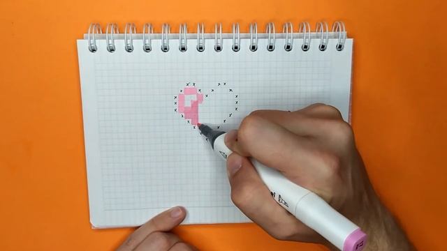 Как нарисовать сердце с крыльями / как рисовать по клеточкам How to draw heart with wings Pixel ar смотреть онлайн