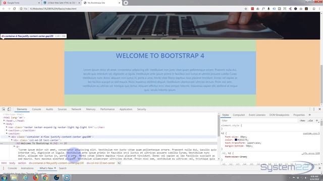 Bootstrap 4 Basics Google Fonts Heading And Paragraph Text смотреть онлайн