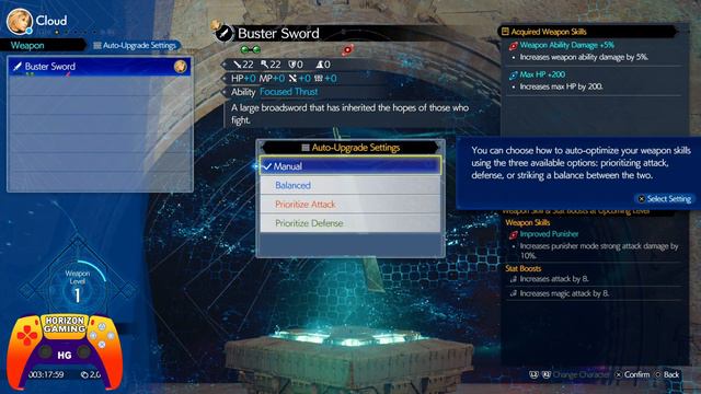 FF7 Rebirth How To Upgrade Weapons - Adjust Exclusive Weapon Skills - Final Fantasy 7 Rebirth