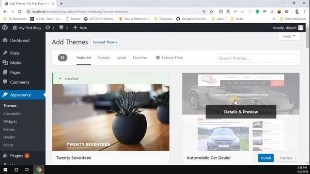 #4 Wordpress Localhost Tutorial for Beginners - Adding a New Theme смотреть онлайн