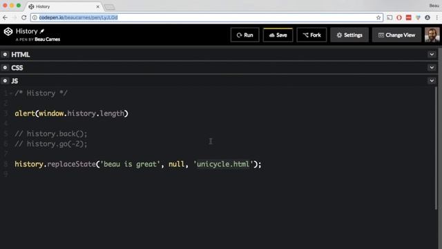 Browser history tutorial - Beau teaches JavaScript смотреть онлайн