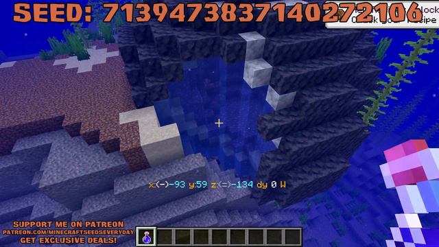 Minecraft Java 1.17 Seed: Mushroom biome and shattered savanna island with village at spawn смотреть онлайн