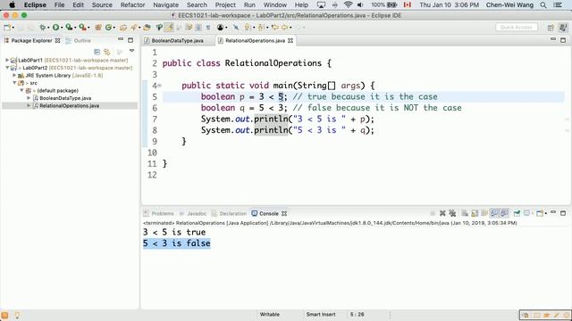 CS1B Java Tutorial 10 Boolean Data Type, Boolean Literals true, false, Relational Operations = vs смотреть онлайн