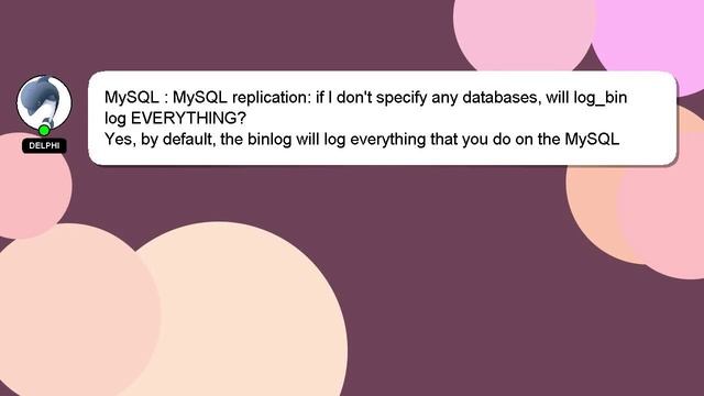 MySQL : MySQL replication: if I don't specify any databases, will log_bin log EVERYTHING? смотреть онлайн