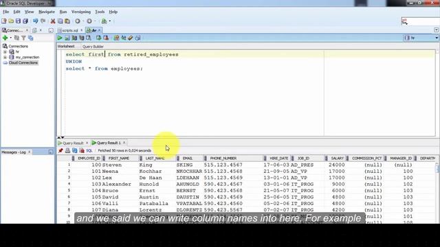 Oracle SQL Certified Beginner to advanced - UNION &UNION ALL Operators - Video 71 - 2020 смотреть онлайн