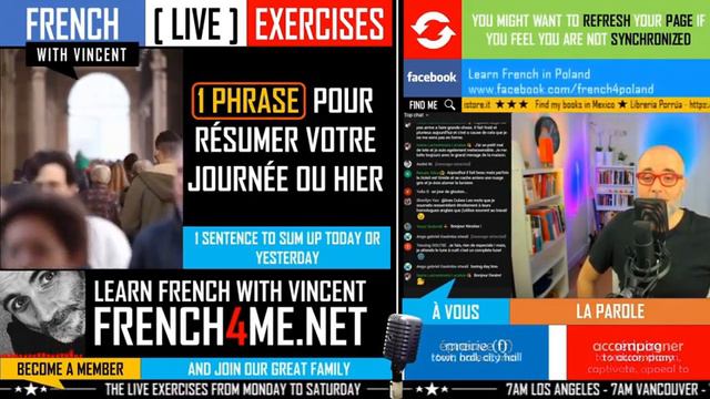 Learn French  I  Live Exercises With Vincent  I  The Reruns