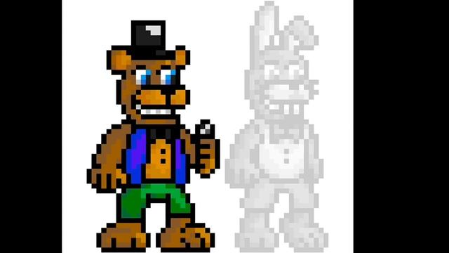 Рисуем пикселями Фредди и Бони! / Freddy and Bonnie pixel art draw! смотреть онлайн