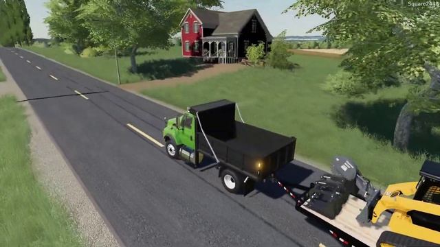 Stump Grinding & Cleaning Up Brush Piles | Cat Skidsteer | New Dump Truck | Tree Services | FS19 смотреть онлайн