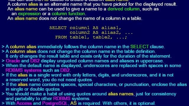 SQL 008 SELECT AS Column Alias How do I change column names? смотреть онлайн