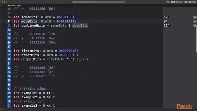 Advanced iOS Development with Swift 4.x: Bitwise Operators|packtpub.com смотреть онлайн