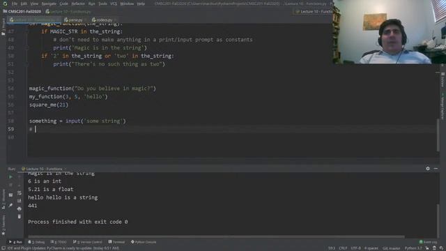 CMSC 201 Lecture 10 - Functions смотреть онлайн