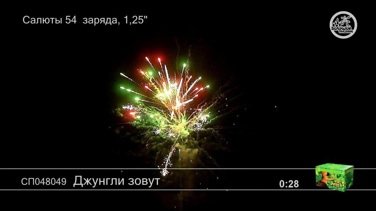 СП048049 Джунгли зовут - КОЛОРЛОН, фейерверки и салюты в Новосибирске смотреть онлайн