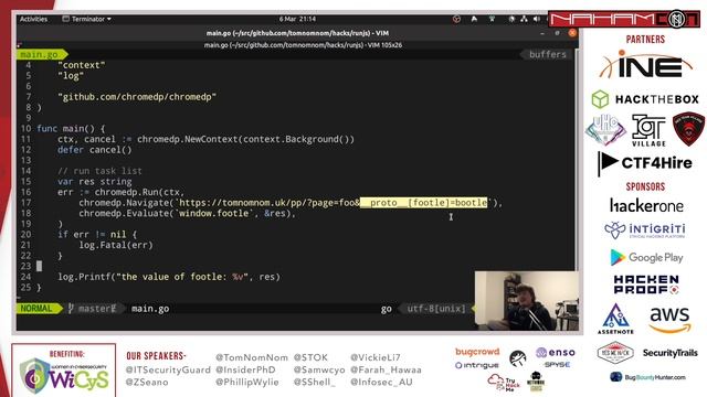NahamCon2021 - Using Chromedp to Hunt for Prototype Pollution - @TomNomNomDotCom смотреть онлайн