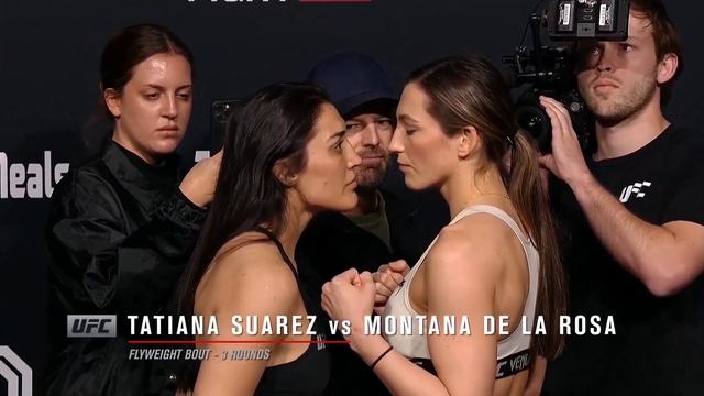 Tatiana Suarez vs. Montana De La Rosa - Weigh-in Face-Off - (UFC Fight Night: Krylov vs. Spann) смотреть онлайн