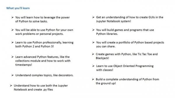 The Complete Python Bootcamp course From Zero to Hero in Python