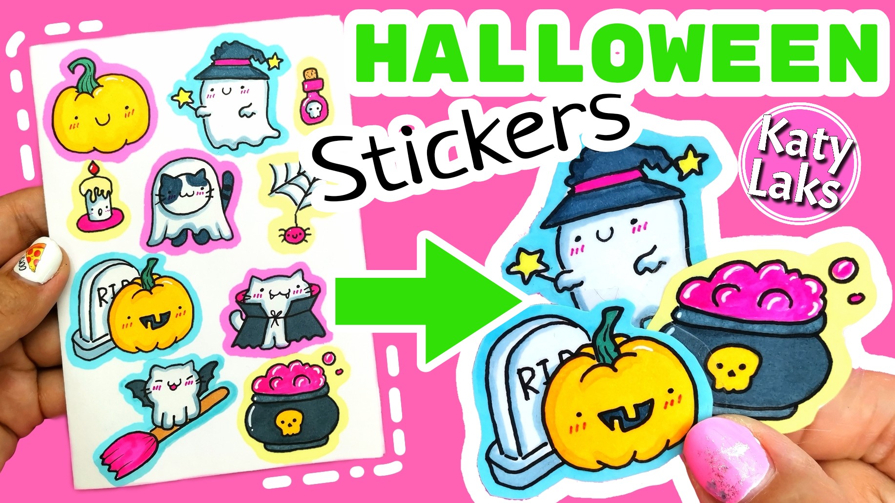 ?Как сделать наклейки на Хэллоуин / Наклейки на Хэллоуин смотреть онлайн