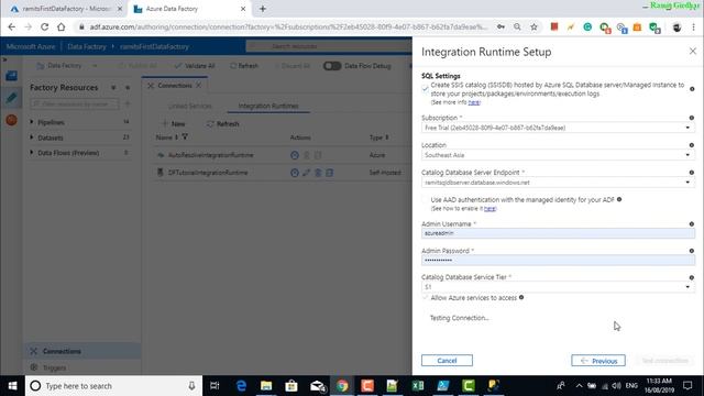 ADF - Create SSIS RunTime - Azure Data Factory смотреть онлайн