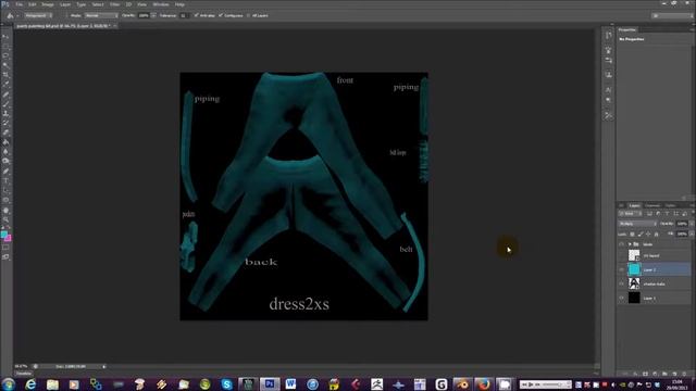 Painting a trousers uv map in photoshop for Second life смотреть онлайн
