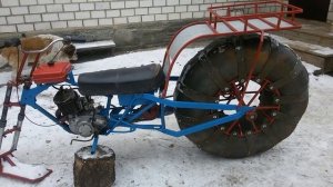 Простой снегоход каракат своими руками 11. Первые испытания.