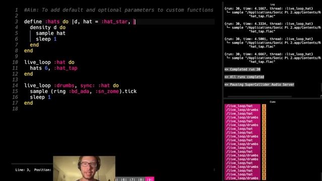 Sonic Pi Tutorial - Adding Default and Optional Parameters to Functions смотреть онлайн