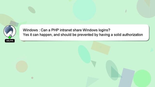 Windows : Can a PHP intranet share Windows logins? смотреть онлайн