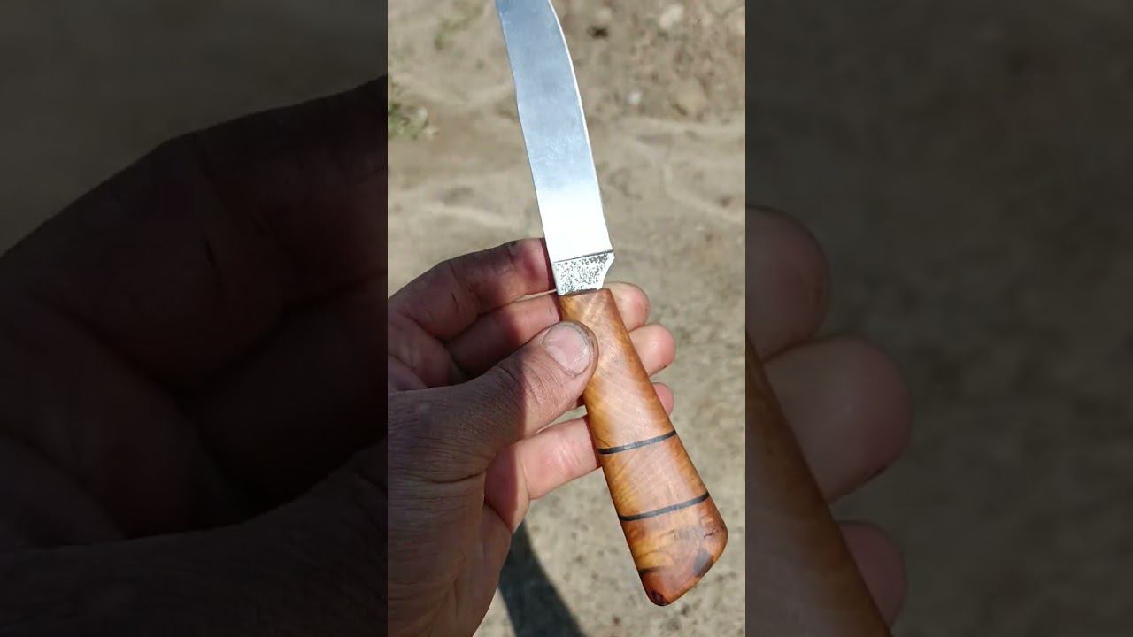 Закончил изготовление ножа. Материал клинка- 95х18, материал рукояти - берёза. смотреть онлайн