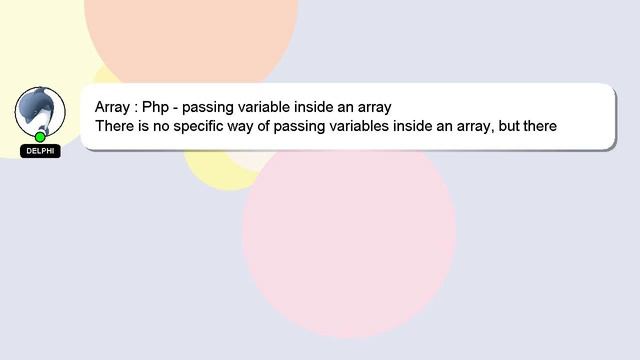 Array : Php - passing variable inside an array смотреть онлайн