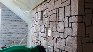 Отделка печи под имитацию камня.Покраска камня (Часть 2)
