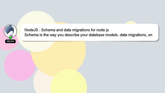 NodeJS : Schema and data migrations for node js смотреть онлайн